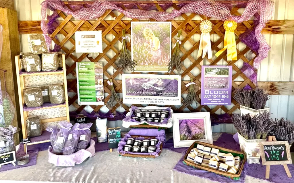Image of different McKenzie River Lavender products. 