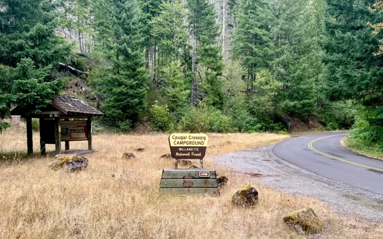 Cougar Crossing Campground sign 768x480